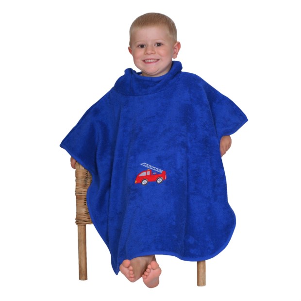 Feuerwehr royalblau Bade-Poncho Gre 60/75