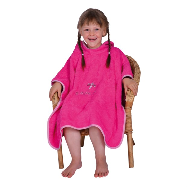 Schmetterling pink Bade-Poncho Gre 120/75